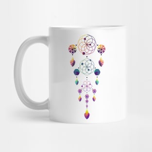 Dream Data Catcher Triple Tier | Rose Curves Circles White Mug